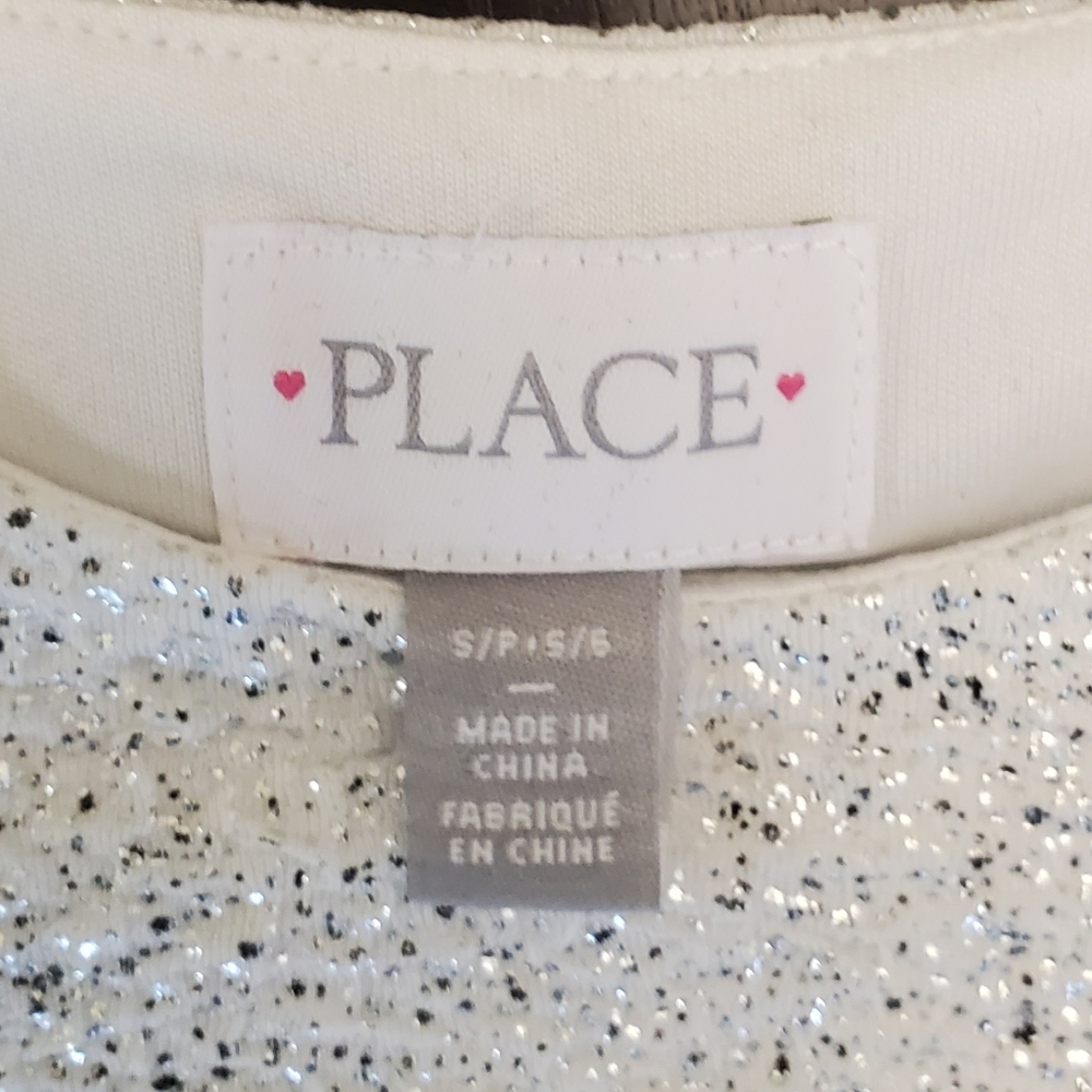 Children's Place White Metallic Girls Dress - Picture 5 of 6